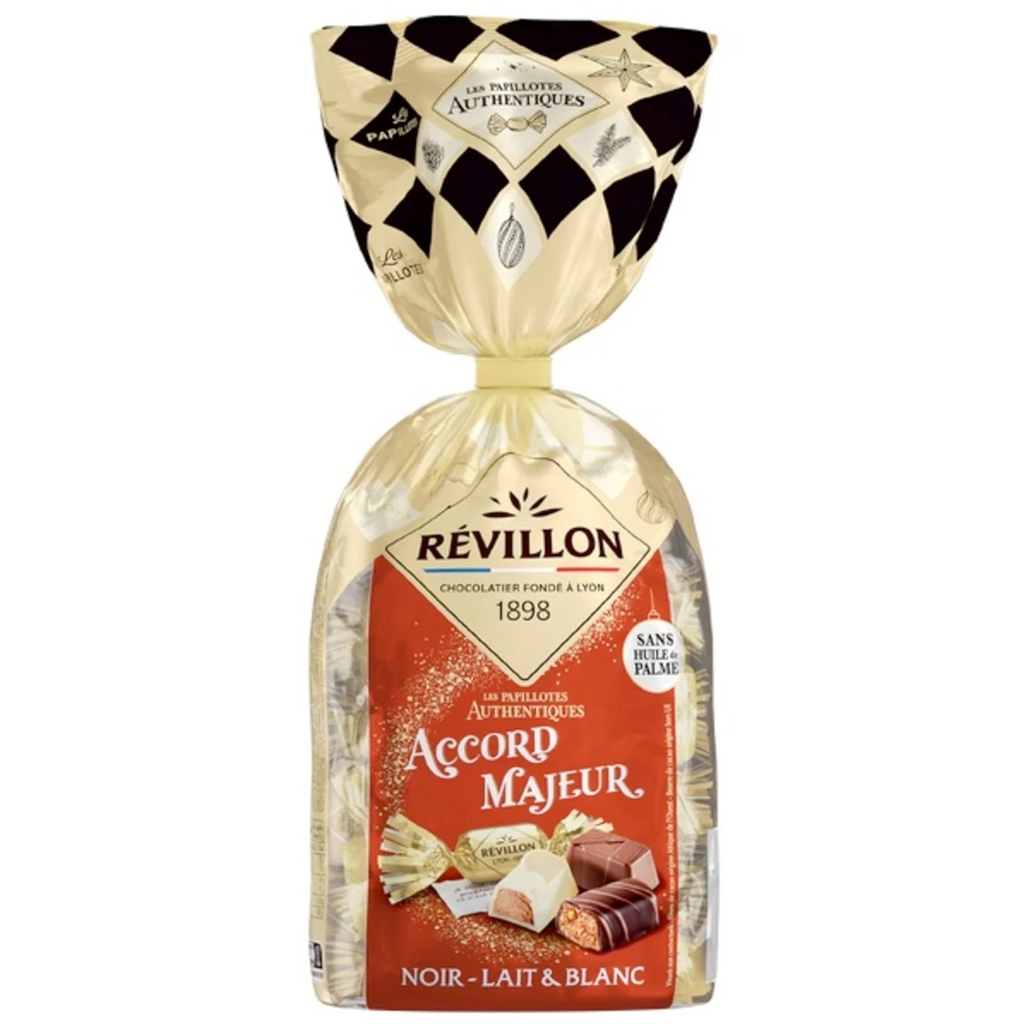 REVILLON papillotes accord majeur Chocolat noir, blanc, lait